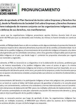 garantizar participación de los pueblos indígenas en las políticas públicas sobre empresas y DDHH